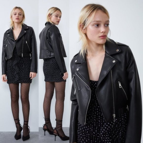 Zara Jackets & Blazers - NWT Zara Black Faux Leather Jacket - Sz Small